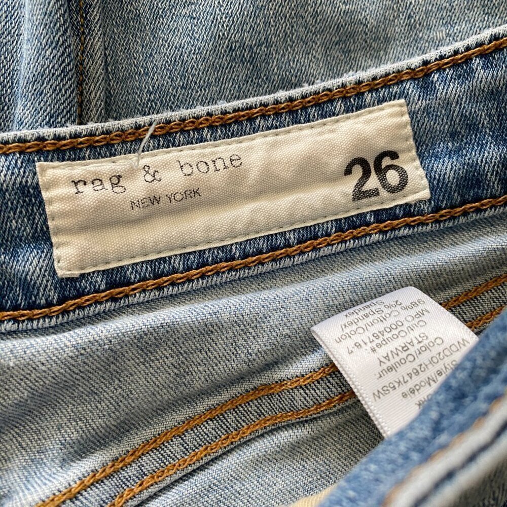 Rag & Bone Nina High-Rise Ankle Cigarette Skinny Distressed Starway - Size 26 - Picture 7 of 11